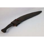 A Vintage Military Kukri Knife With Original Sheath.