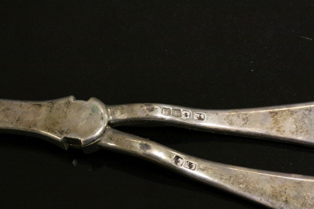 Pair of Hallmarked Silver Grape Scissors "George Hape" Sheffield 1870, approx 18.5cm long - Image 3 of 3