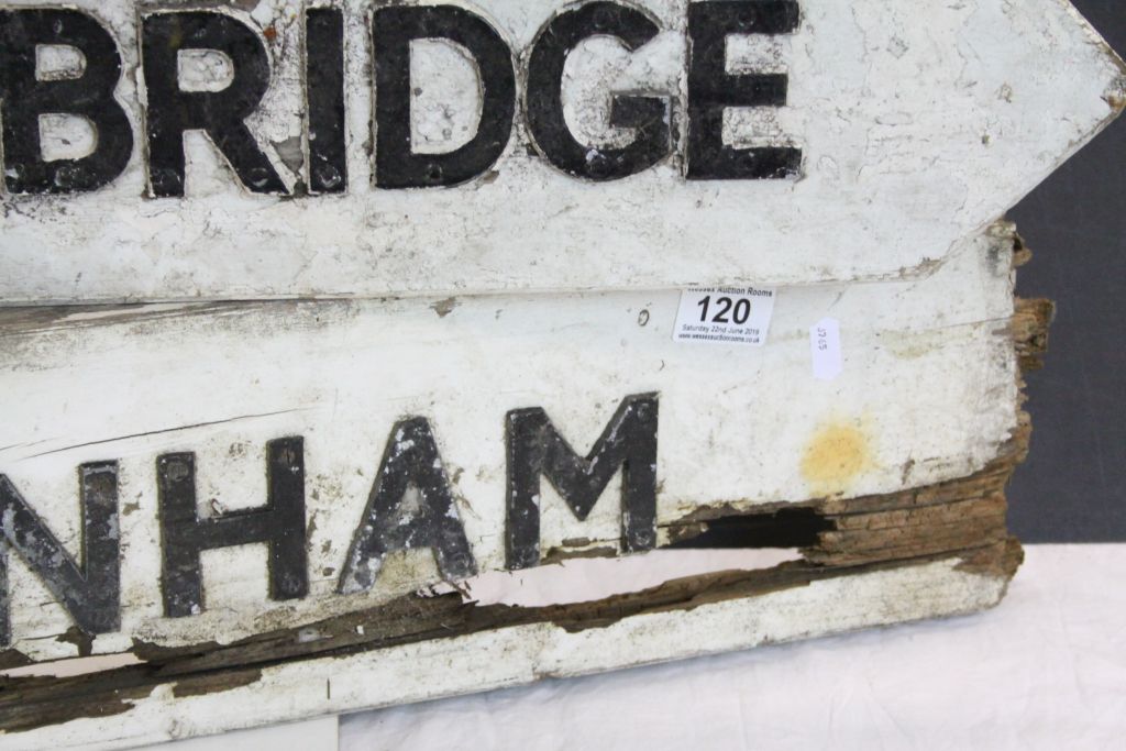 Two vintage Wooden Signs with metal lettering, one marked "Chippenham" the other "Reybridge", - Image 4 of 6