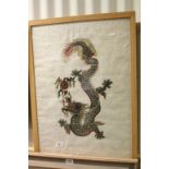 Oriental Painting on Parchment of a Dragon, 66cms x 48cms