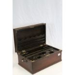 Asian Hardwood Writing box with fitted interior, Brass carry handles and hinges, measures approx