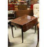 Late 19th / Early 20th century Mahogany Pembroke Table with Drawer to end and Faux Drawer to the