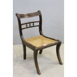 Regency Style Child's Chair with Cane Seat and Sabre Front Legs