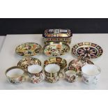 Collection of Royal Crown Derby Ceramics including Imari 1128 pattern Lidded Box, Tea Plate and