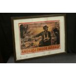 Print of a German Anti-British Poster with Polish Text, 39cms x 55cms, framed and glazed
