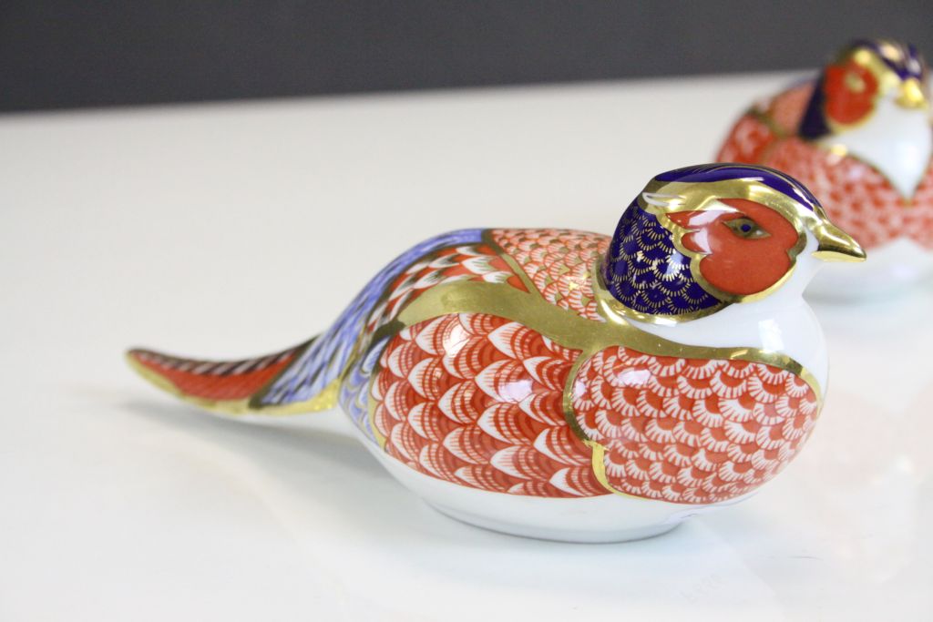 Pair of Royal Crown Derby Pheasant Paperweights, one numbered XLIX with no stopper, the other - Image 5 of 7