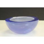 Retro blue glass bowl