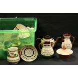 Large Collection of Devonware Torquay Mottoware, over 40 in total including Teapots, Tankards, Jugs,