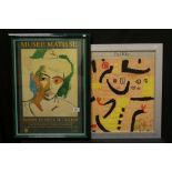 Two retro frame art poster relating to Paul Klee and Matisse