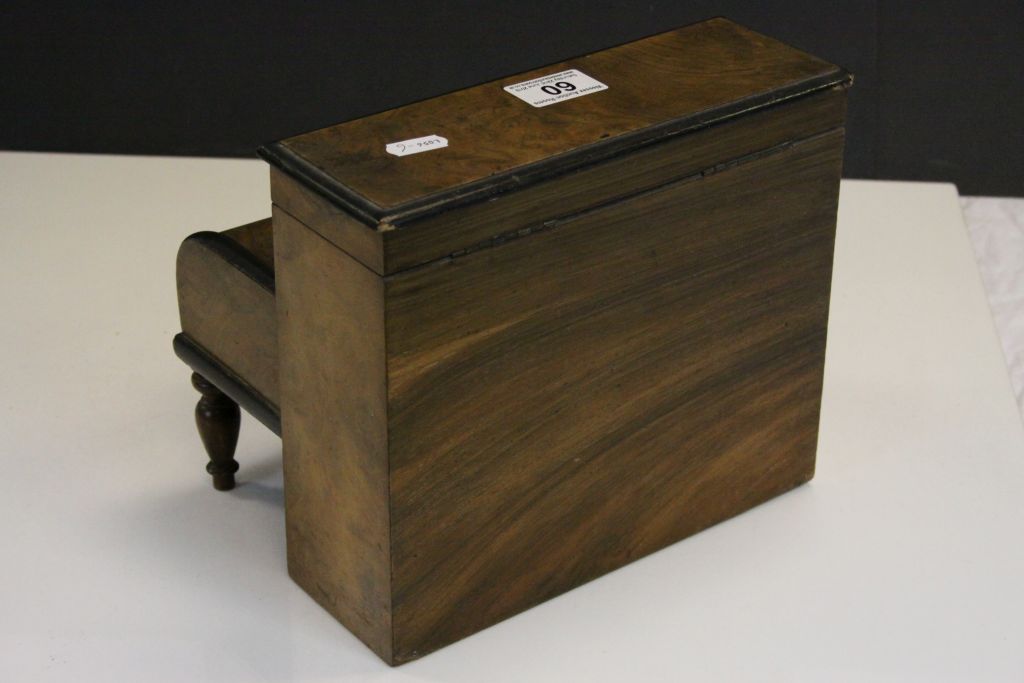 19th Century novelty Inkstand in the form of a Piano with Walnut veneer finish and Original Glass - Image 6 of 6