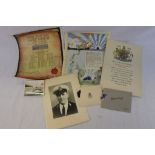 A Collection Of Military Ephemera Relating To HMS Suffolk To Include A Commemorative Scroll To Chief