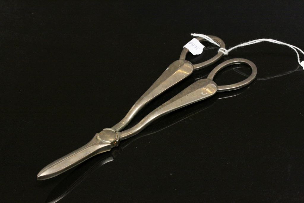 Pair of Hallmarked Silver Grape Scissors "George Hape" Sheffield 1870, approx 18.5cm long