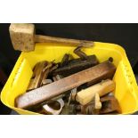 Collection of Vintage Tools including Wooden Mallet, Woodworking Planes, etc