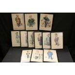 Set of Twelve Sallon Caricature Prints of Racing Drivers, each 24cms x 17cms, framed and glazed