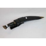 A Vintage Gurkha Kukri Knife With Sheath And Tools.