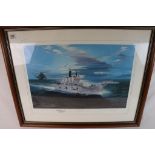 A Framed And Glazed Limited Edition Signed Print Entitled "H.M.S. Invincible" By Randall Wilson,