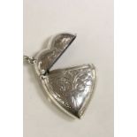 Silver vesta case in the form of a heart