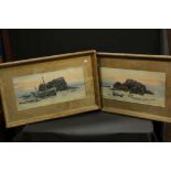 J.Baraworth King Pair of early 20th Century Cornish seascapes, signed