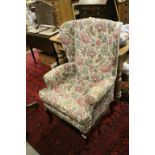 Upholstered Wing Back Armchair