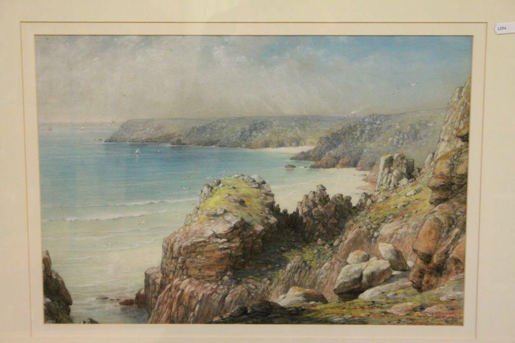 Framed and Glazed Coastal Scene Watercolour, unsigned but with Sothebys Label to verso ' 11 10 95 - Image 3 of 3