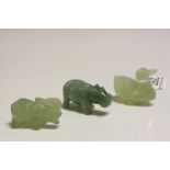 Three Jade figures of animals