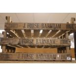 Three Wooden Apple Crates marked to side ' J Forse Barnham 1968 '