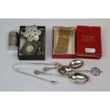 Collection of white metal & Hallmarked Silver items to include Miniature photograph frame,