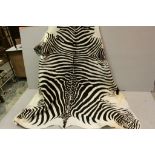 Large Zebra Skin Rug, 211cms long