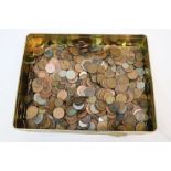 Large tin of mixed vintage Coinage, mainly UK