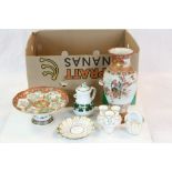 Small collection of vintage ceramics to include Japanese Imari vase, signed to base etc