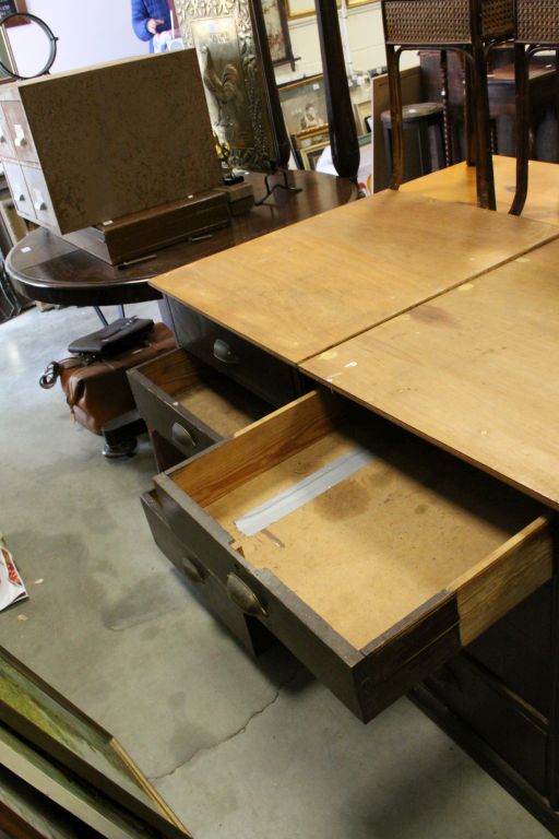 Set of Three Late 19th / Early 20th century Pine Four Drawer Chests with Cup Handles, 61cms wide x - Image 6 of 6