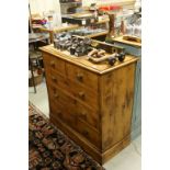 Victorian Pine Chest of Two Short and Three Long Drawers