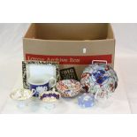 Box of mixed vintage ceramics & glass to include Japanese, 19th Century etc