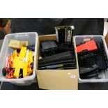 Large quantity of Scalextric accessories to include various track, boxed lap counter etc (3 boxes)