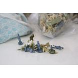 Large quantity of plastic military figures, many Airfix, plus tanks and accessories