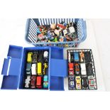 Matchbox carry case complete with 24 diecast and plastic models plus a group of 80s/90s toys and