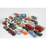 30 Vintage play worn diecast models to include Dinky and Corgi featuring early Dinky examples