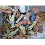 Large group of Thunderbird puppet and doll parts and moulds