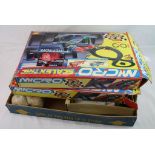 Group of mixed toys to include 2 x boxed Micro World Championship racing car sets, box of Meccano, 2