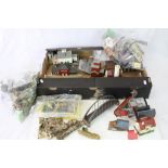 Collection of plastic N gauge model railway buildings and accessories