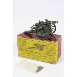 Boxed Britains Gun of the Royal Artillery 1292 R A Gun, showing wear, with 7 missiles
