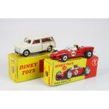 Two boxed Dinky diecast models to include 197 Morris Mini Traveller in white with red interior and