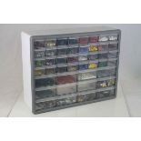 Lego - Custom storage of 44 drawers containing a large number of Lego accessories to include