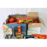 Collection of Triang OO guage model railway accessories to include boxed rolling stock x 10 (R216