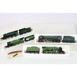 Four Hornby OO gauge locomotives with tenders to include Britannia 70000 4-6-2, LNER 2862 Manchester