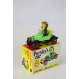 Boxed Dinky 477 Parsley's Morris Oxford (Bull Nosed) in vg condition, box and inner display stand