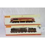 Two boxed Hornby OO gauge locomotives to include R2584 BR 4-6-2 Rebuilt West Country Class 34003