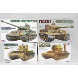 Four Tamiya 1:35 Scale model military vehicles to include No.237 Mobelwagen 3.7cm Flak Auf Fgst