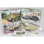 Four Dragon 1:35 Scale '39 - '45 Series model military vehicles to include No.6100 Sd.Kfz.250/1 '