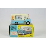 Boxed Corgi 428 Smith's Mister Softee Ice Cream Van diecast model, diecast gd overall with some